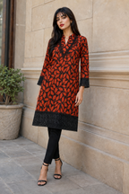 Noir Orange Leaf Kurti
