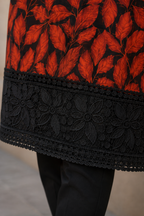 Noir Orange Leaf Kurti