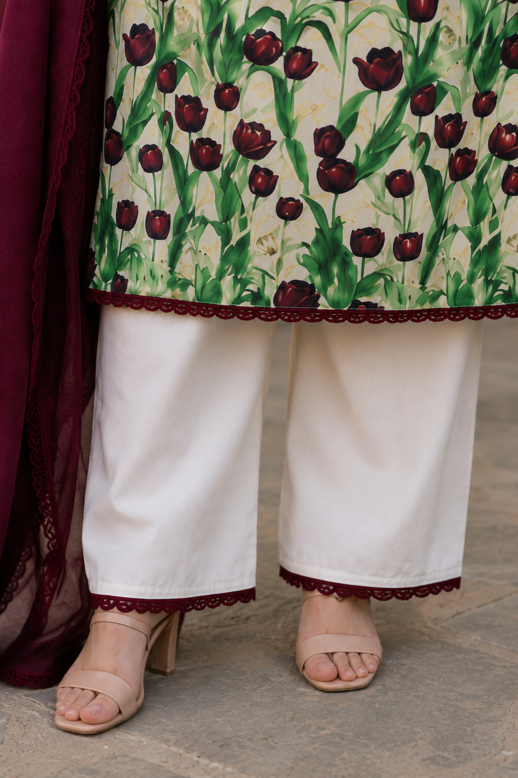 Rose Kurti Set with Dupatta (3pc)