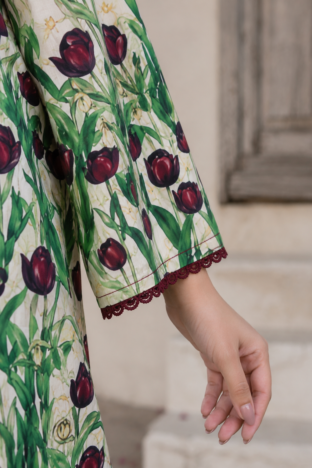 Rose Kurti Set with Dupatta (3pc)