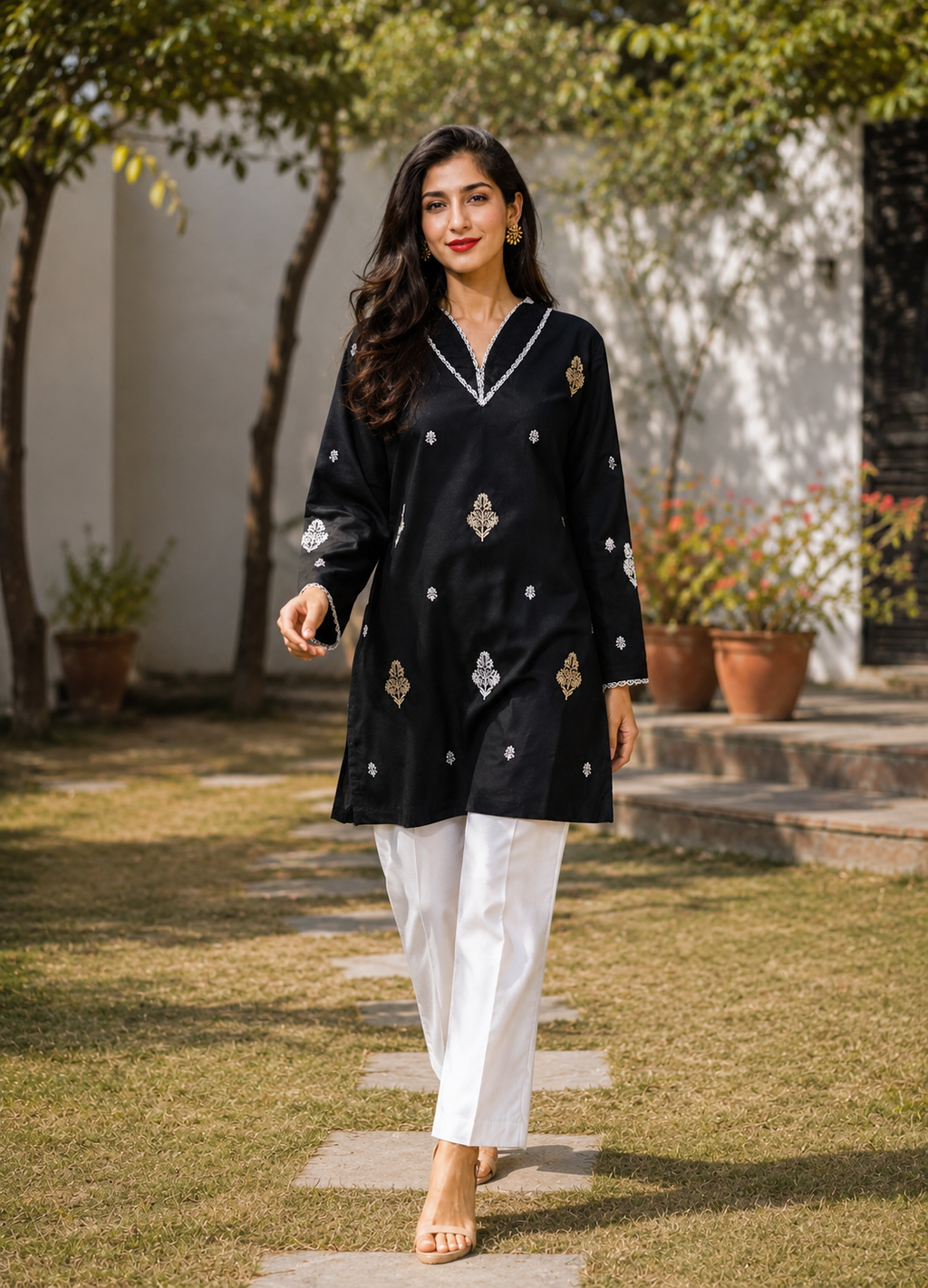 Black Motifs Kurti