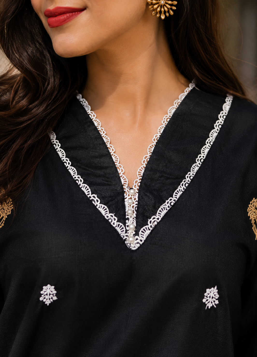 Black Motifs Kurti