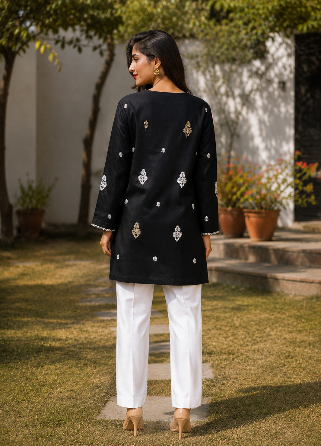 Black Motifs Kurti