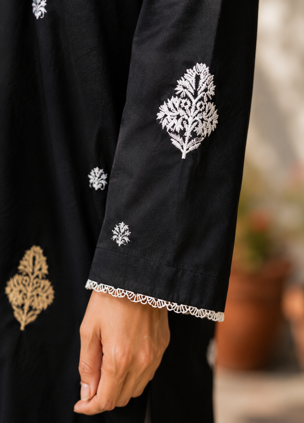 Black Motifs Kurti