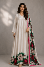 Rose Garden Kaftan with Dupatta