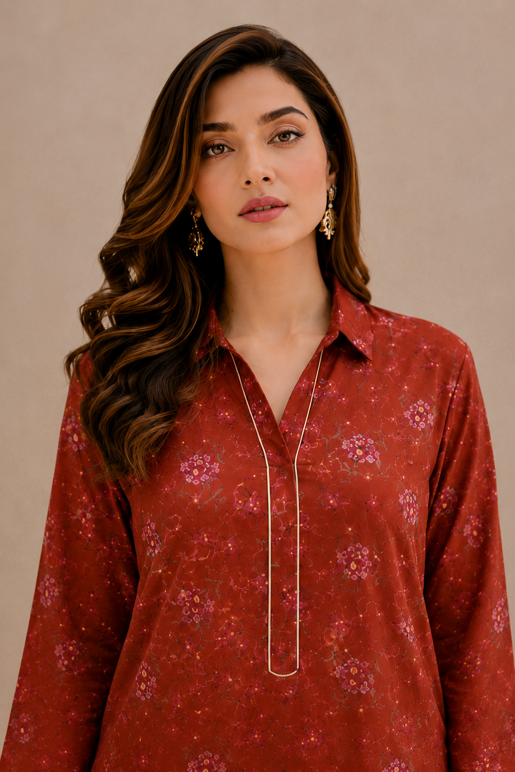 Rust Bloom Printed Co-Ord Set (2pc)