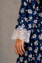 Midnight Bloom Lace Long Kurti